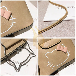 Cute Sling Bag Printed Cat With Ribbon Design [SKU-AA008]